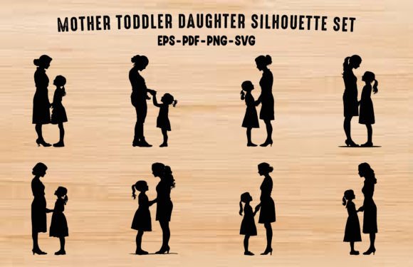 Download Mother Daughter SVG Black Silhouette Set - Daughter svg Collection