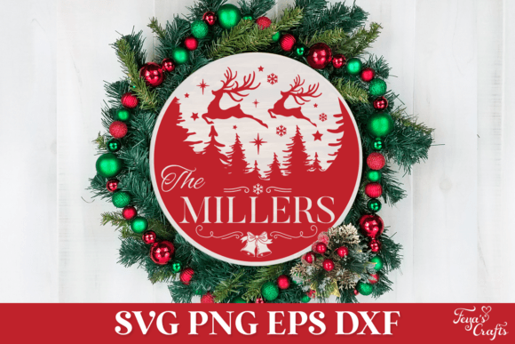Download Round Christmas Family Name Sign - Premium Resources