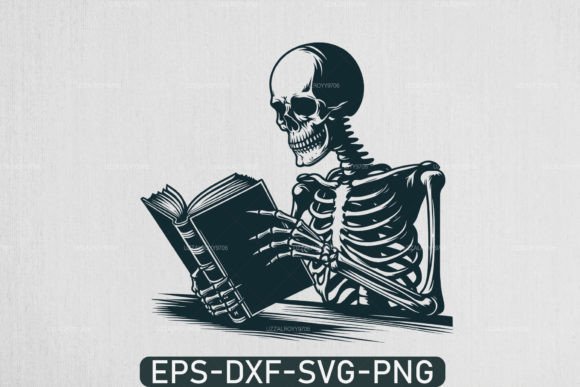 Download A Skeleton Reading Book Svg, Book Lover - Reading book svg Collection