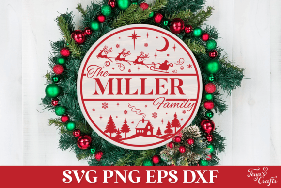 Download Round Christmas Family Name Sign - Premium Resources