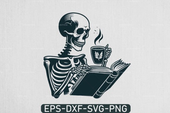 Download "a Skeleton Reading Book Svg, Book Lover - Reading book svg Collection