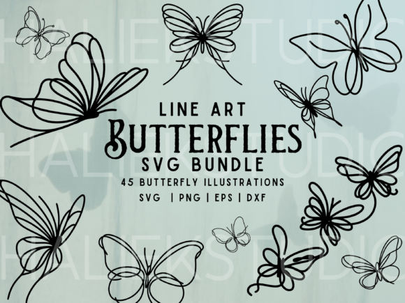 Download Line Art Butterfly SVG Illustrations - Illustrations Collection
