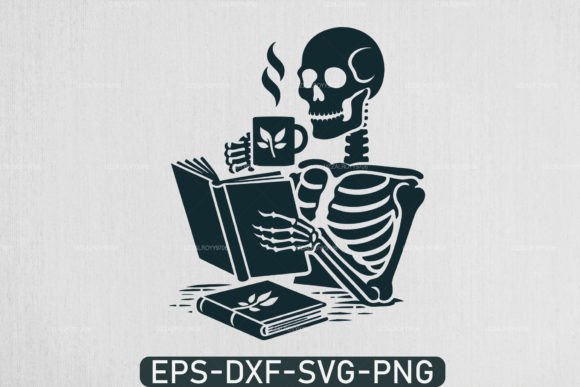 Download A Skeleton Reading Book Svg, Book Lover - Reading book svg Collection