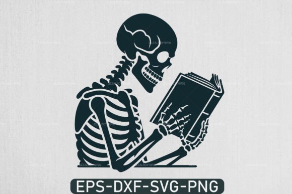 Download A Skeleton Reading Book Svg, Book Lover - Reading book svg Collection