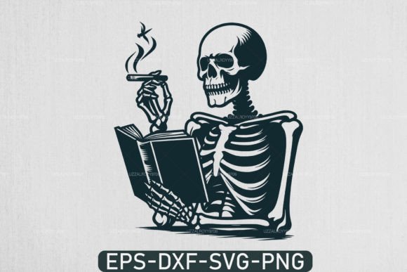 Download A Skeleton Reading Book Svg, Book Lover - Reading book svg Collection