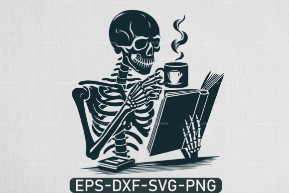 Download A Skeleton Reading Book Svg, Book Lover - Reading book svg Collection