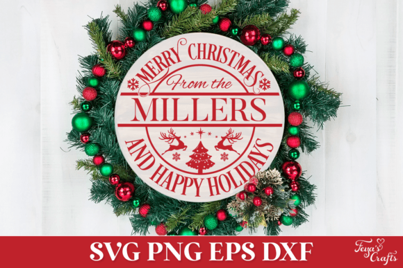 Download Round Christmas Family Name Sign - Premium Resources