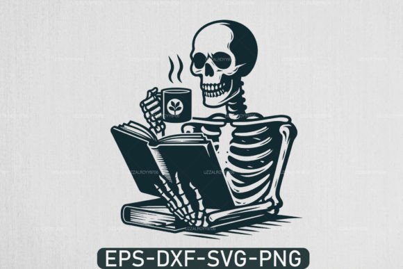 Download A Skeleton Reading Book Svg, Book Lover - Reading book svg Collection