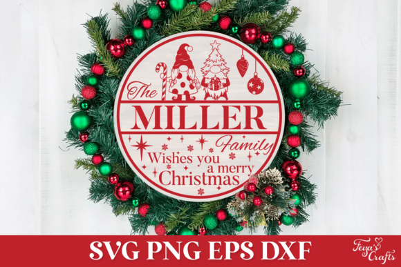 Download Round Christmas Family Name Sign - Premium Resources