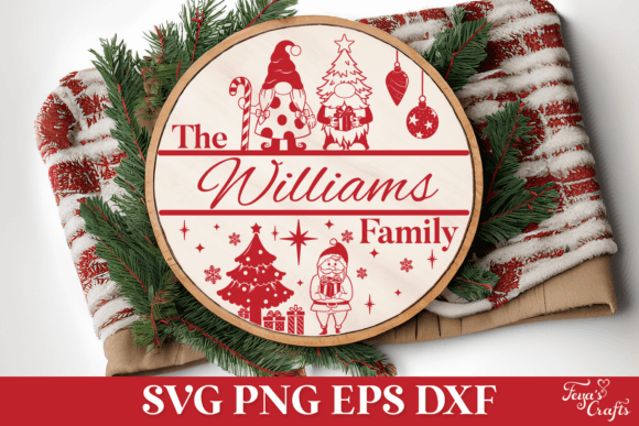 Download Round Christmas Family Name Sign - Premium Resources